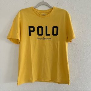 POLO RALPH LAUREN MENS YELLOW POLO LOGO COTTON T-SHIRT SIZE M